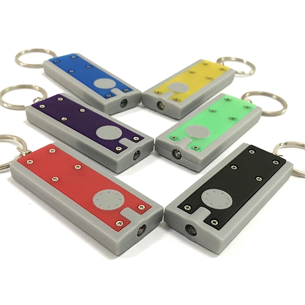 Rectangular mini LED flashlight with single LED light and swivel split... from ASI 37218 Athena Promo (tm)