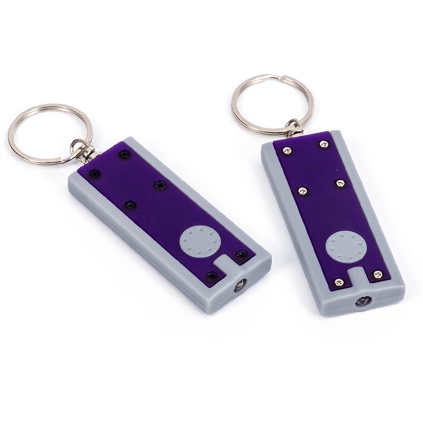 Rectangular mini LED flashlight with single LED light and swivel split... from ASI 37218 Athena Promo (tm)