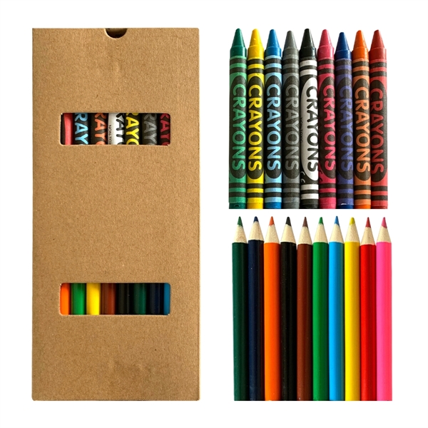 19-piece crayon and pencil set so students and artists can create... from ASI 61125 Hit Promotional Products / Hit®