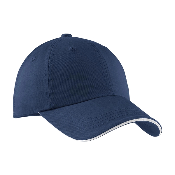 Port Authority Sandwich Bill Cap with Striped Closure.... from ASI 84863 SanMar