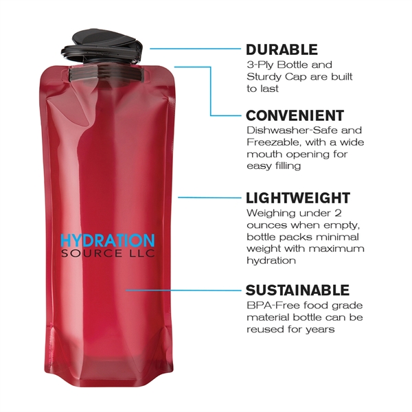 The 1 Liter Vapur Eclipse is a foldable hydration bottle. Featuring... from ASI 46170 Compass Industries Inc
