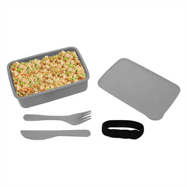 Utensil set with a fork, knife, and straw inside of a... from ASI 61125 Hit Promotional Products / Hit®