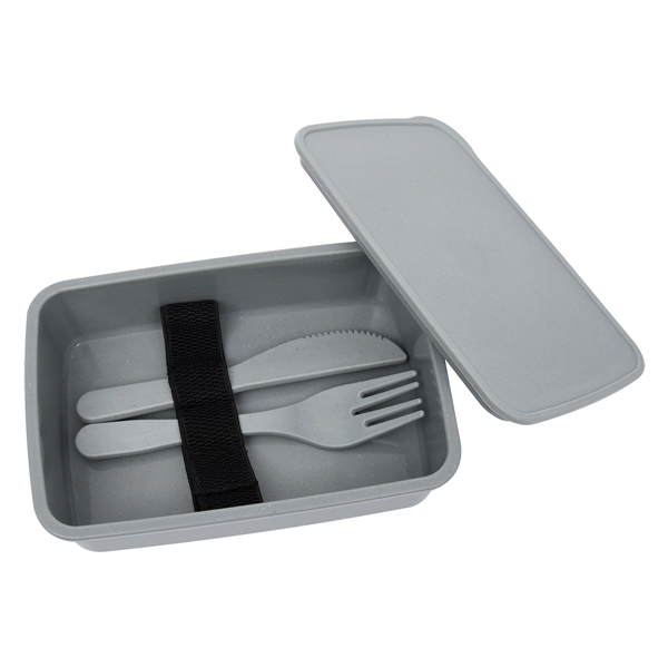 Utensil set with a fork, knife, and straw inside of a... from ASI 61125 Hit Promotional Products / Hit®
