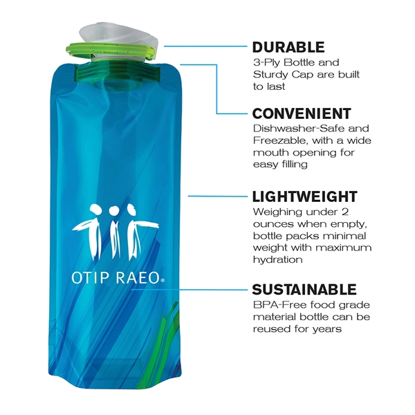 The 1 Liter Vapur Element Series is a foldable hydration bottle.... from ASI 46170 Compass Industries Inc