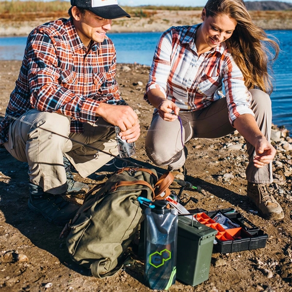 The 1 Liter Vapur Element Series is a foldable hydration bottle.... from ASI 46170 Compass Industries Inc