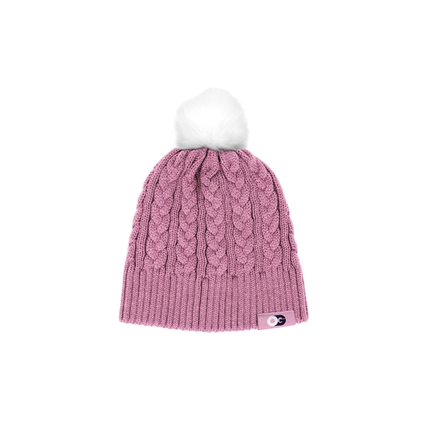 Pantone matched cable knit beanie with ability to add stripes, woven... from ASI 45657 Pop! Promos