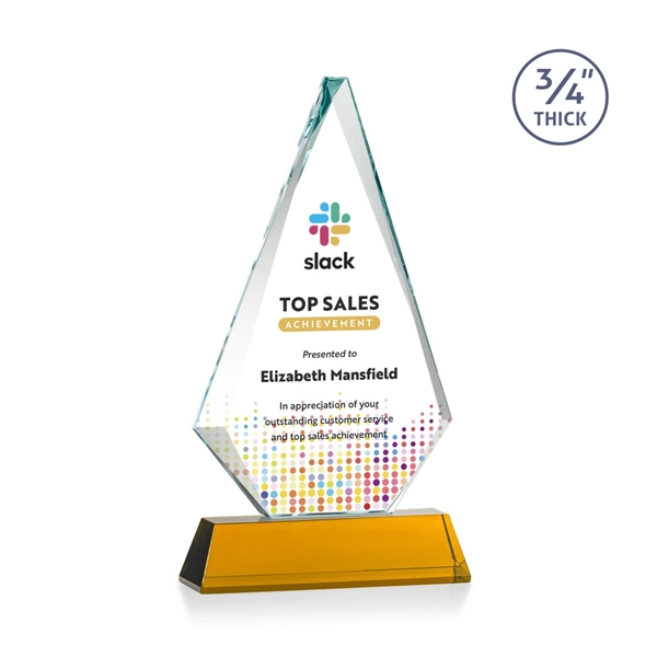 Starfire triangle top award on a tall tapered Optical Base.... from ASI 84592 St Regis Group / St Regis