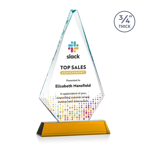 Starfire triangle top award on a tall tapered Optical Base.... from ASI 84592 St Regis Group / St Regis