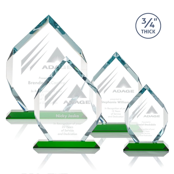 Starfire diamond shape award on green base.... from ASI 84592 St Regis Group / St Regis
