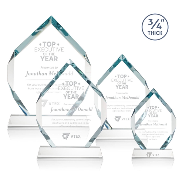 Starfire diamond shape award on a tall tapered Optical Base.... from ASI 84592 St Regis Group / St Regis