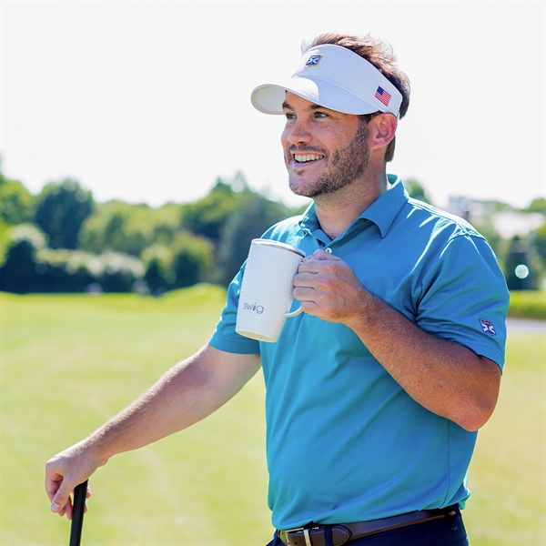 18 oz. travel mug with dimpled golf ball design.... from ASI 61005 Hirsch Gift Inc