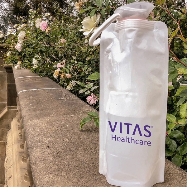 The 1 Liter Vapur Solids Series is a foldable hydration bottle.... from ASI 46170 Compass Industries Inc