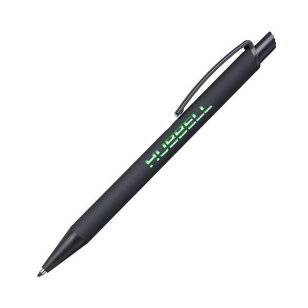 Sleek matte black metal pen with a rubberized coating for a... from ASI 84592 St Regis Group