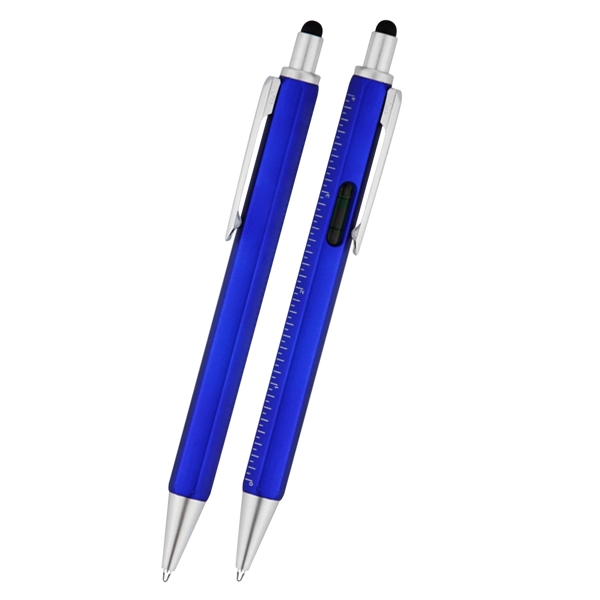4-in-1 carpenter stylus pen with a level and 4" ruler for... from ASI 61125 Hit Promotional Products / Hit®