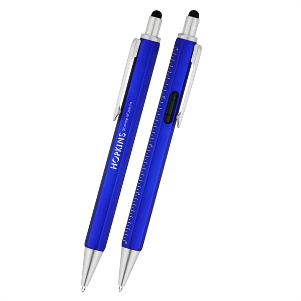 4-in-1 carpenter stylus pen with a level and 4" ruler for... from ASI 61125 Hit Promotional Products / Hit®