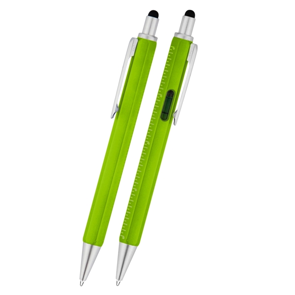 4-in-1 carpenter stylus pen with a level and 4" ruler for... from ASI 61125 Hit Promotional Products / Hit®