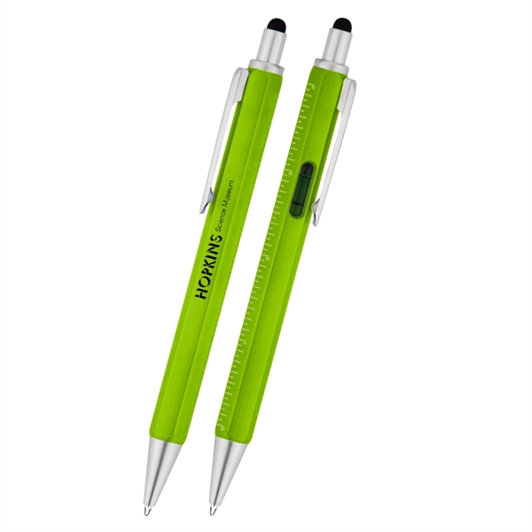 4-in-1 carpenter stylus pen with a level and 4" ruler for... from ASI 61125 Hit Promotional Products / Hit®
