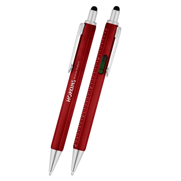 4-in-1 carpenter stylus pen with a level and 4" ruler for... from ASI 61125 Hit Promotional Products / Hit®