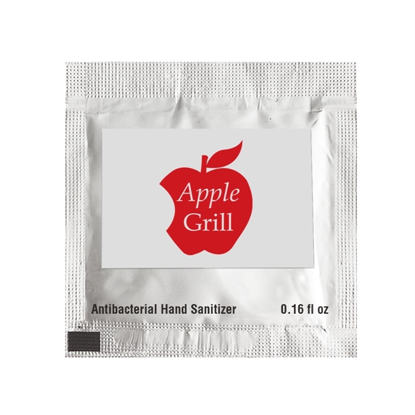 Single use white packets of 62% ethyl alcohol gel sanitizer.... from ASI 61125 Hit Promotional Products