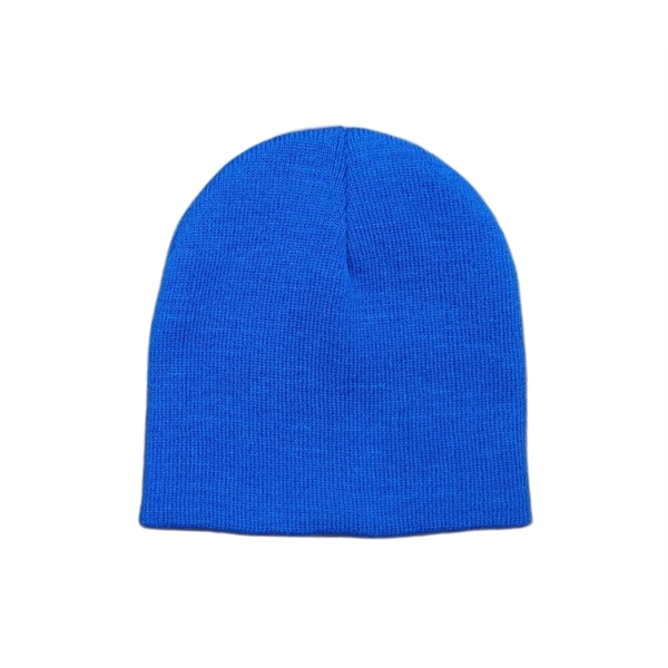 Solid color knitted acrylic beanie unisex non-cuff  with Water slurry... from ASI 37218 Athena Promo (tm)