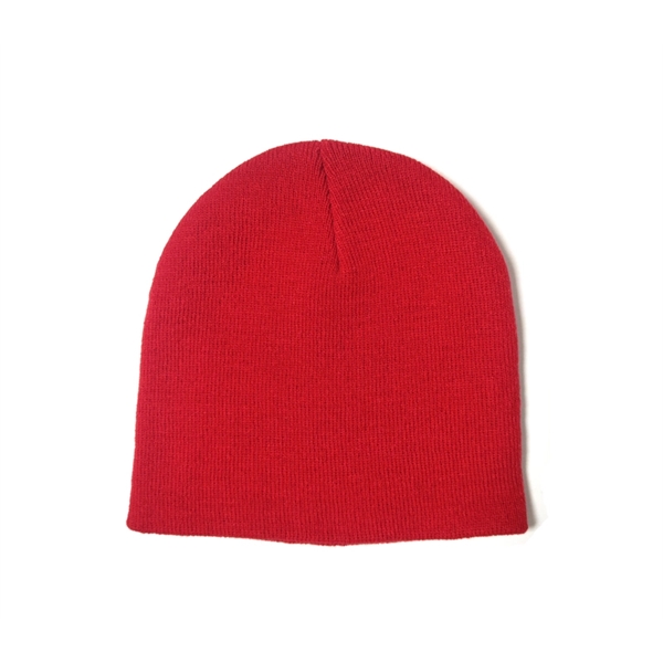 Solid color knitted acrylic beanie unisex non-cuff  with Water slurry... from ASI 37218 Athena Promo (tm)