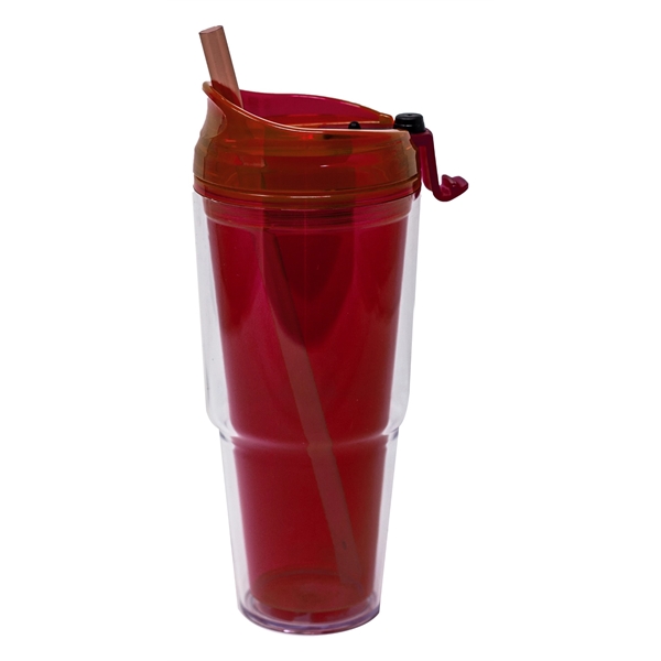 Dual tumbler with straw and flip top, 22 oz.... from ASI 99030 Zipline