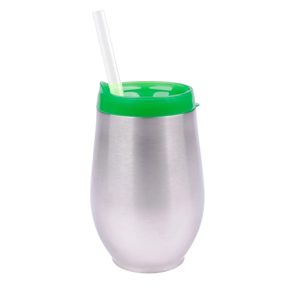 10 oz. stainless steel cup with colored lid, optional clear straw... from ASI 99030 Zipline / Zipline®
