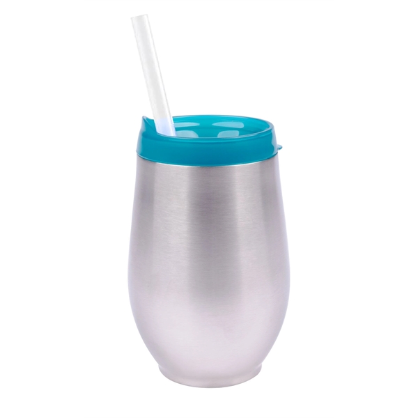 10 oz. stainless steel cup with colored lid, optional clear straw... from ASI 99030 Zipline / Zipline®