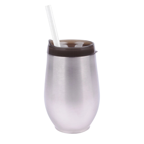 10 oz. stainless steel cup with colored lid, optional clear straw... from ASI 99030 Zipline / Zipline®