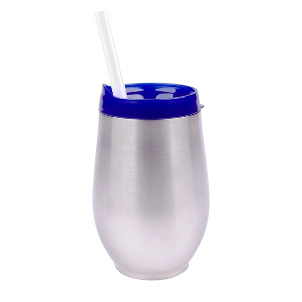10 oz. stainless steel cup with colored lid, optional clear straw... from ASI 99030 Zipline / Zipline®