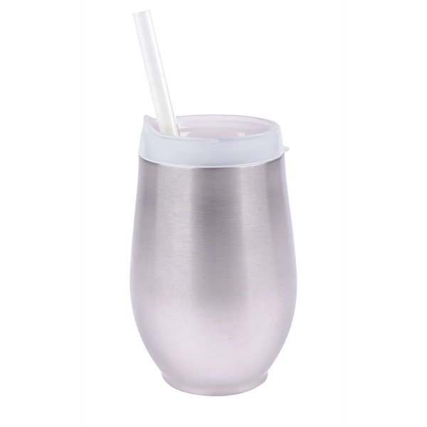 10 oz. stainless steel cup with colored lid, optional clear straw... from ASI 99030 Zipline / Zipline®