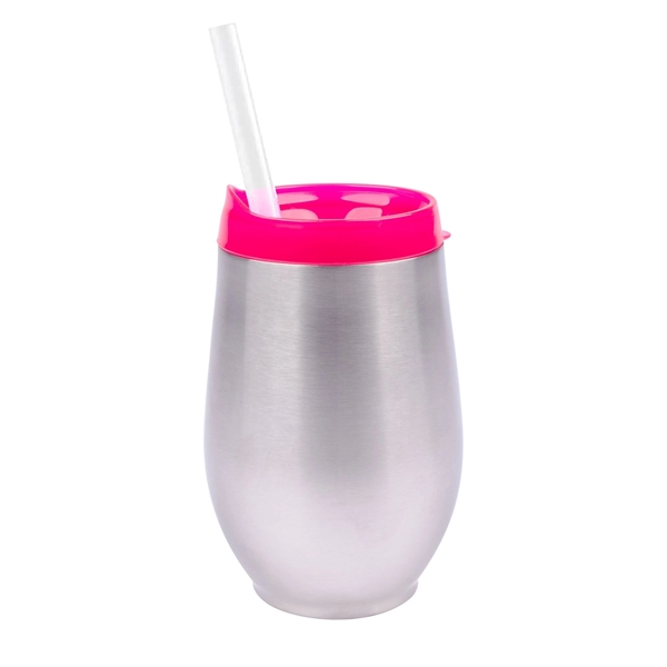 10 oz. stainless steel cup with colored lid, optional clear straw... from ASI 99030 Zipline / Zipline®