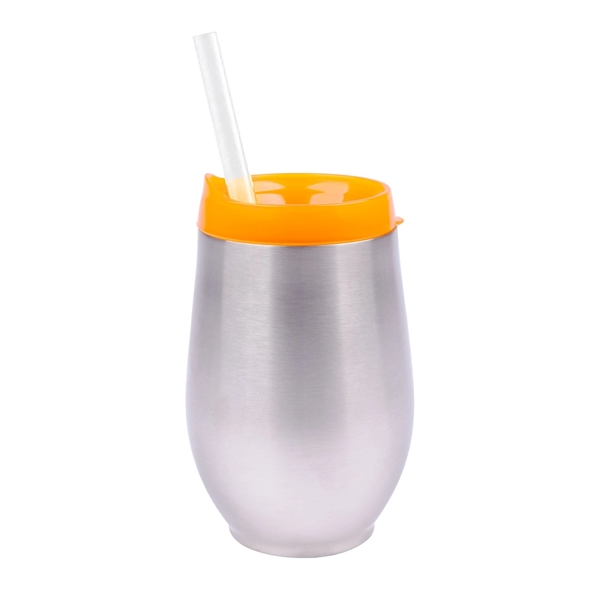 10 oz. stainless steel cup with colored lid, optional clear straw... from ASI 99030 Zipline / Zipline®