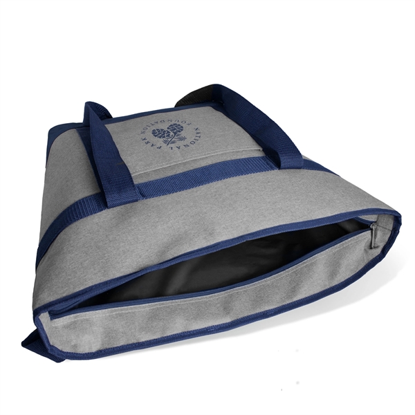 Large cooler tote. Hot/cold lining with zipper closure. Open front pocket.... from ASI 30112 ACE Products / Ace Line