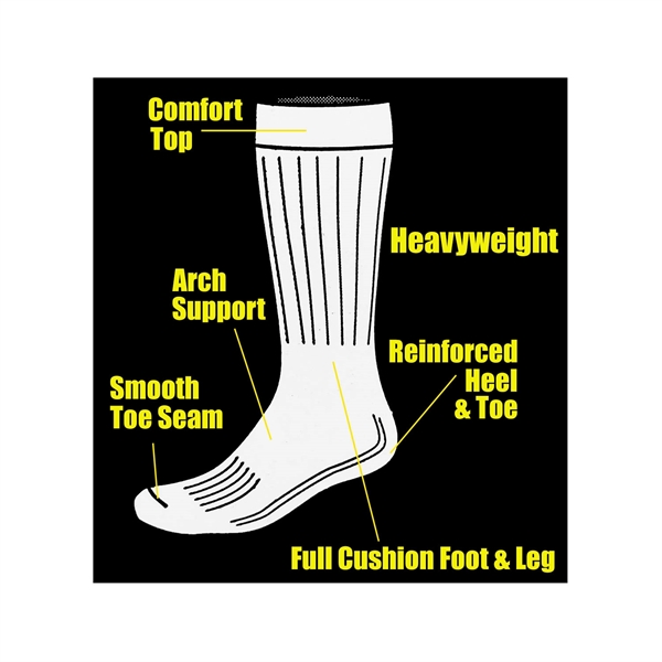 Full cushion foot and leg, moisture wicking, and reinforced heel and... from ASI 90160 Suntex Industries