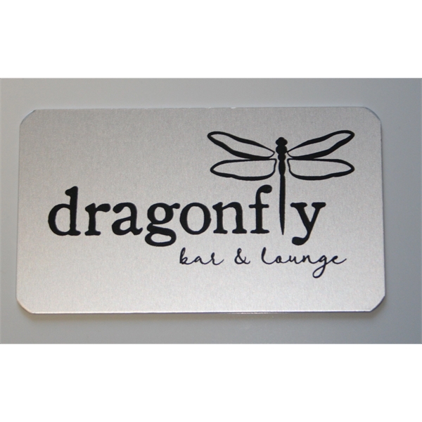 3.5" x 2" " Aluminum Business card. 4 different imprinting styles... from ASI 41080 Nelson Boone Co Inc / Alumaline® & Brass Alumaline (R) & Brass