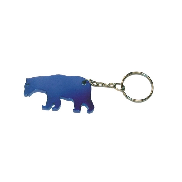 Bear shape bottle opener with key chain, blue.... from ASI 74585 Nu Promo International / Nu Promo Line