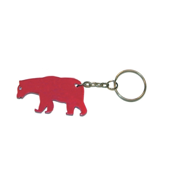 Bear shape bottle opener with key chain, red.... from ASI 74585 Nu Promo International / Nu Promo Line