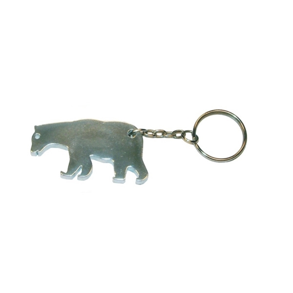 Bear shape bottle opener with key chain, silver.... from ASI 74585 Nu Promo International / Nu Promo Line