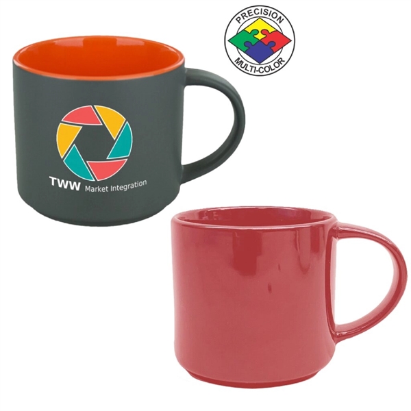 Stackable 16oz Norwich Mug. Available in solid and two-tone options. Spot... from ASI 80093 Pyrographics