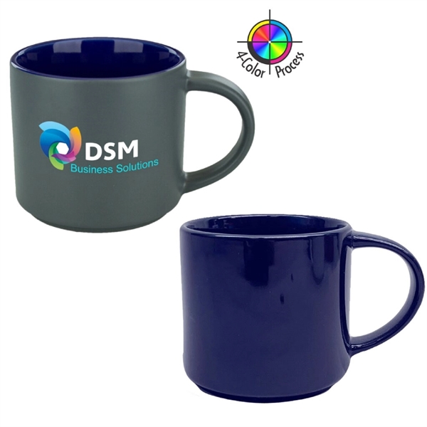 Stackable 16oz Norwich Mug. Available in solid and two-tone options. Spot... from ASI 80093 Pyrographics