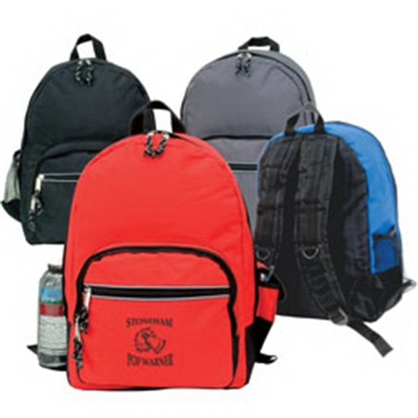 Micro-fiber and polyester backpack with cell phone pocket and mesh bottle... from ASI 37455 Atteff International Inc