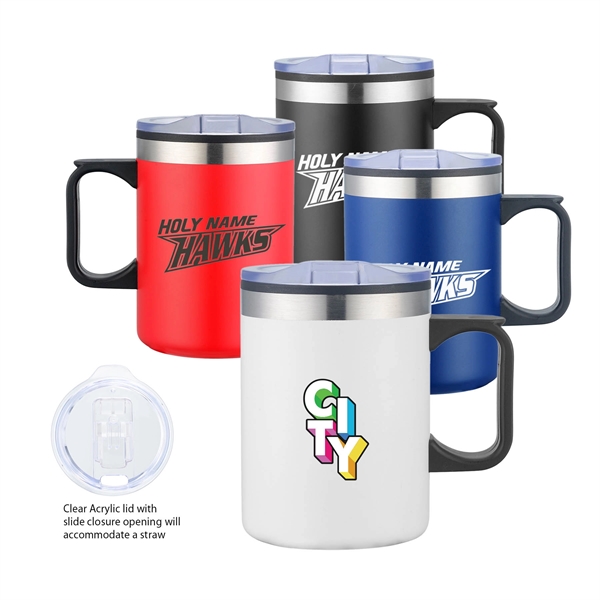 14oz. Double wall camping mug w/handle... from ASI 41511 Brainchild USA Inc / BrainChild Gift Club