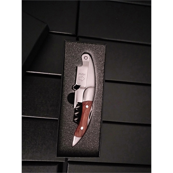 Premium Stainless Steel Wine Corkscrew Wood Bottle opener Multifunctional bottle opener... from ASI 72657 Active Life Promo / Apres Ski