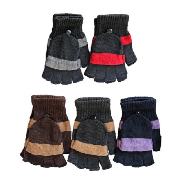 Convertible fingerless gloves/mittens made of 95% acrylic, 5% spandex in assorted... from ASI 37455 Atteff International Inc