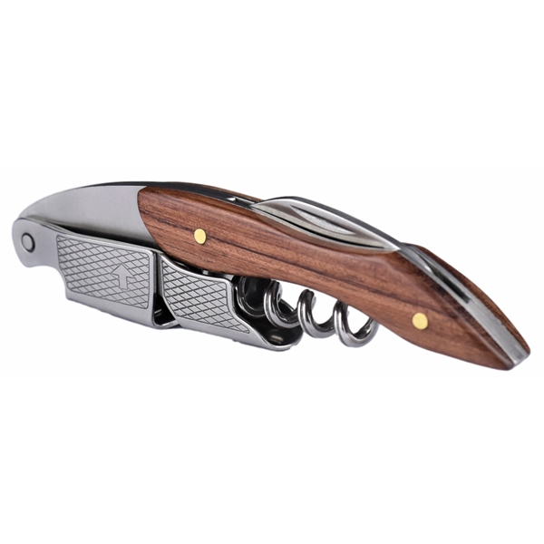 Premium Stainless Steel Wine Corkscrew Wood Bottle opener Multifunctional bottle opener... from ASI 72657 Active Life Promo / Apres Ski