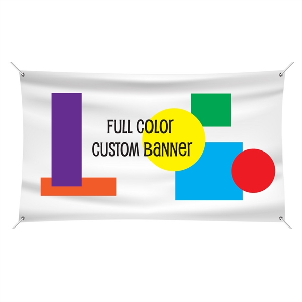 3' x 6' smooth 13 ounce vinyl banner with hanging grommets... from ASI 36558 Aprons, Etc.