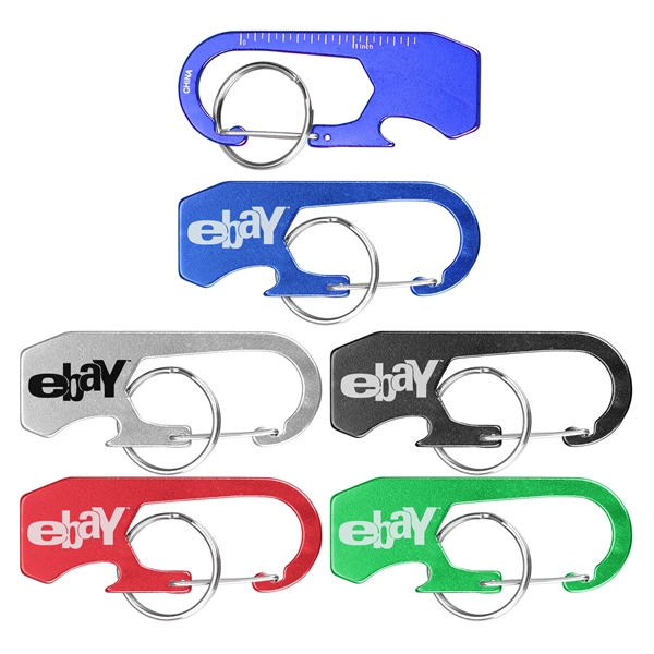 Ruler Carabiner with Bottle Opener and Key Ring... from ASI 74585 Nu Promo International / Nu Promo Line