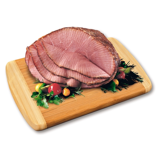 Spiral-sliced half ham with bamboo cutting board.... from ASI 68680 Maple Ridge Farms Inc