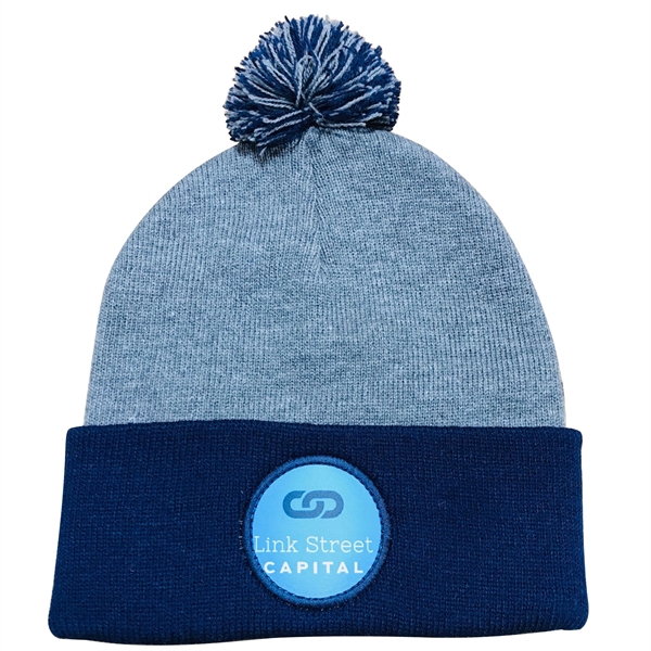 Sublimated Patch on Beanie Caps, Stocking Hats, Toboggan Hats, Pom Beanie,... from ASI 38195 Overnightline
